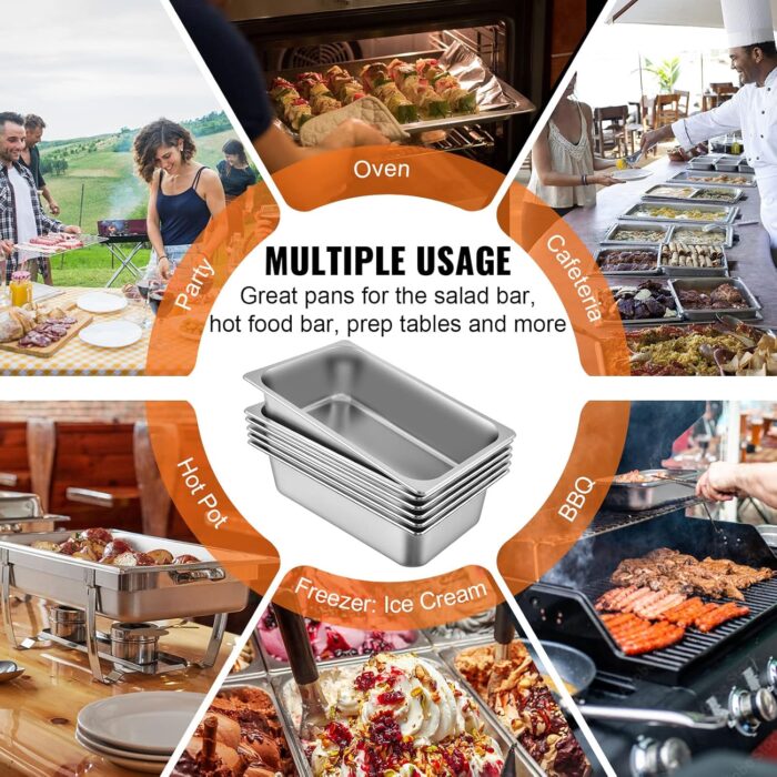 1 6 Size Stainless Steel Steam Table Pan Cover Slotted 03