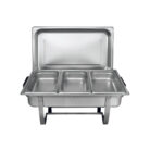 8 Qt Full Size Stainless Steel Chafer Folding Frame 3 Compartment