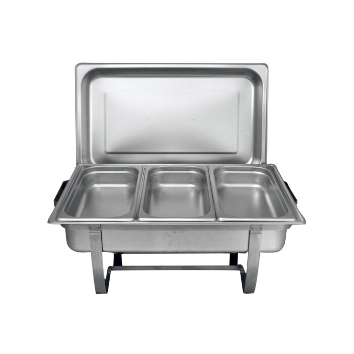 8 Qt Full Size Stainless Steel Chafer Folding Frame 3 Compartment