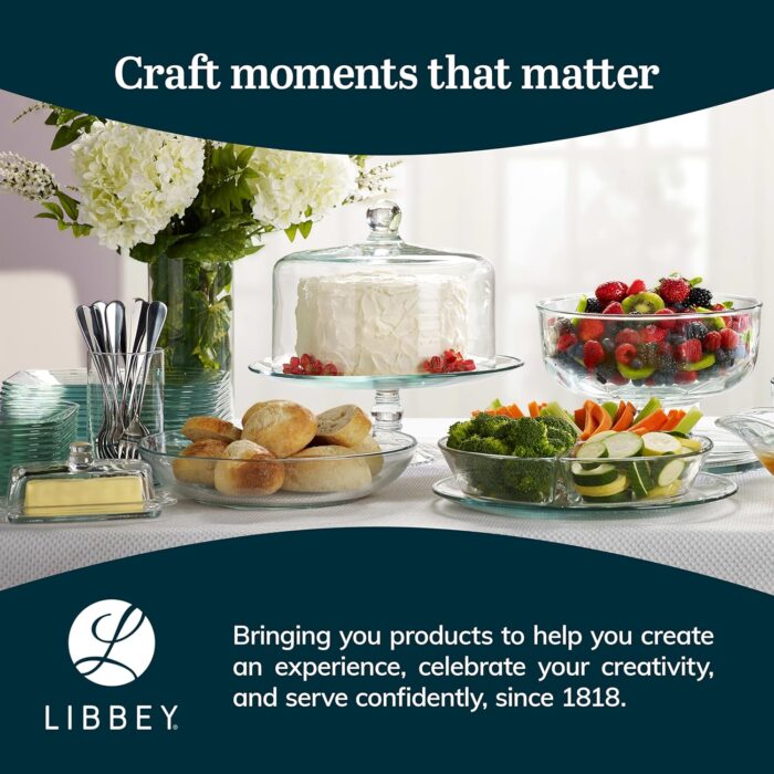 Cake Stand Clear Glass with Round Cover_Libbey