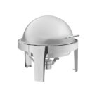 Chafer Chafing Pan 6.5 Qt. Round Chrome Accent Roll Top