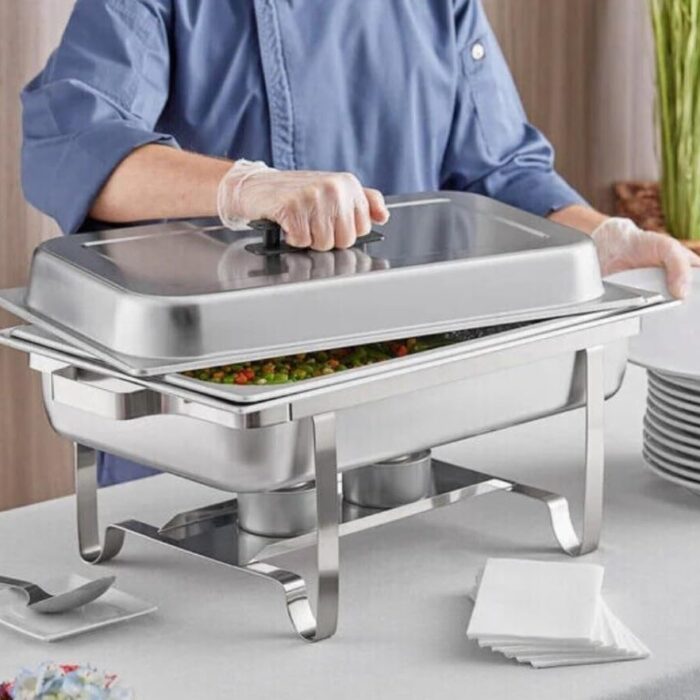 Chafer Cover with Plastic Handle 8 Qt. Full Size Stainless Steel Pan 03