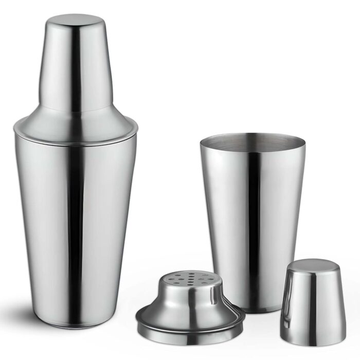 Cocktail Shaker 16 oz Stainless Steel 3-Piece Cobbler 01