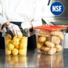 Food Storage Container with Lid 8 Qt. Red Square Polypropylene 02