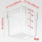 Food Storage Container with Lid 8 Qt. Red Square Polypropylene 03