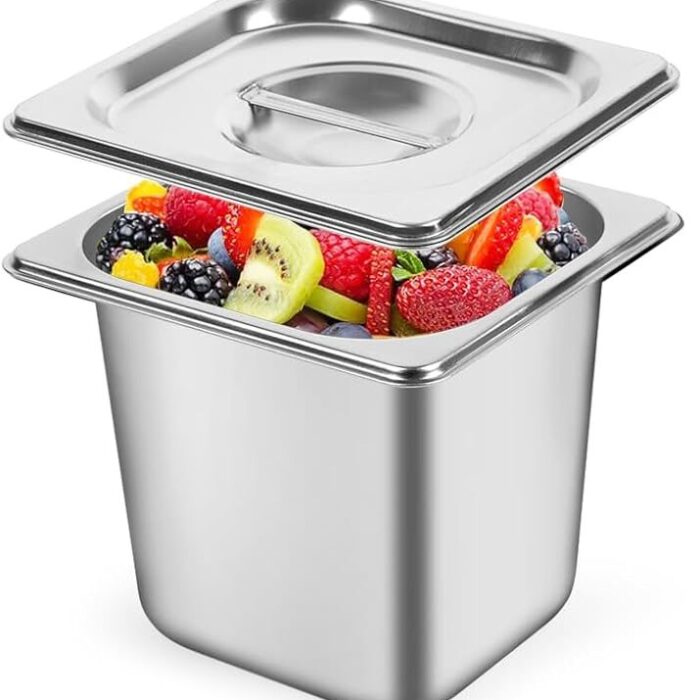 Steam Table Pan Cover 1_6 Size Stainless Steel Slotted 02 Steam Table Pan Cover 1_6 Size Stainless Steel Slotted 02