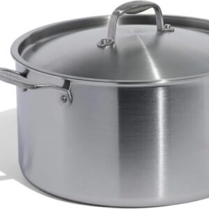 Stock Pot with Cover 12 Qt. Heavy-Duty Stainless Steel Aluminum-Clad