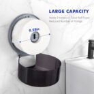 Tissue Dispenser Black 9in Single Roll Jumbo Toilet 02