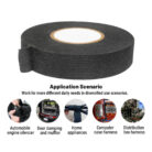 3-4 Inch 50 FT High Temp Wiring Harness Tape Self Adhesive 02