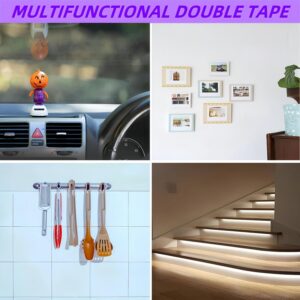Double Sided Tape Heavy Duty 0-5IN x 16FT Two Sided Mounting Tape Water-Repellent Strong Adhesive 02